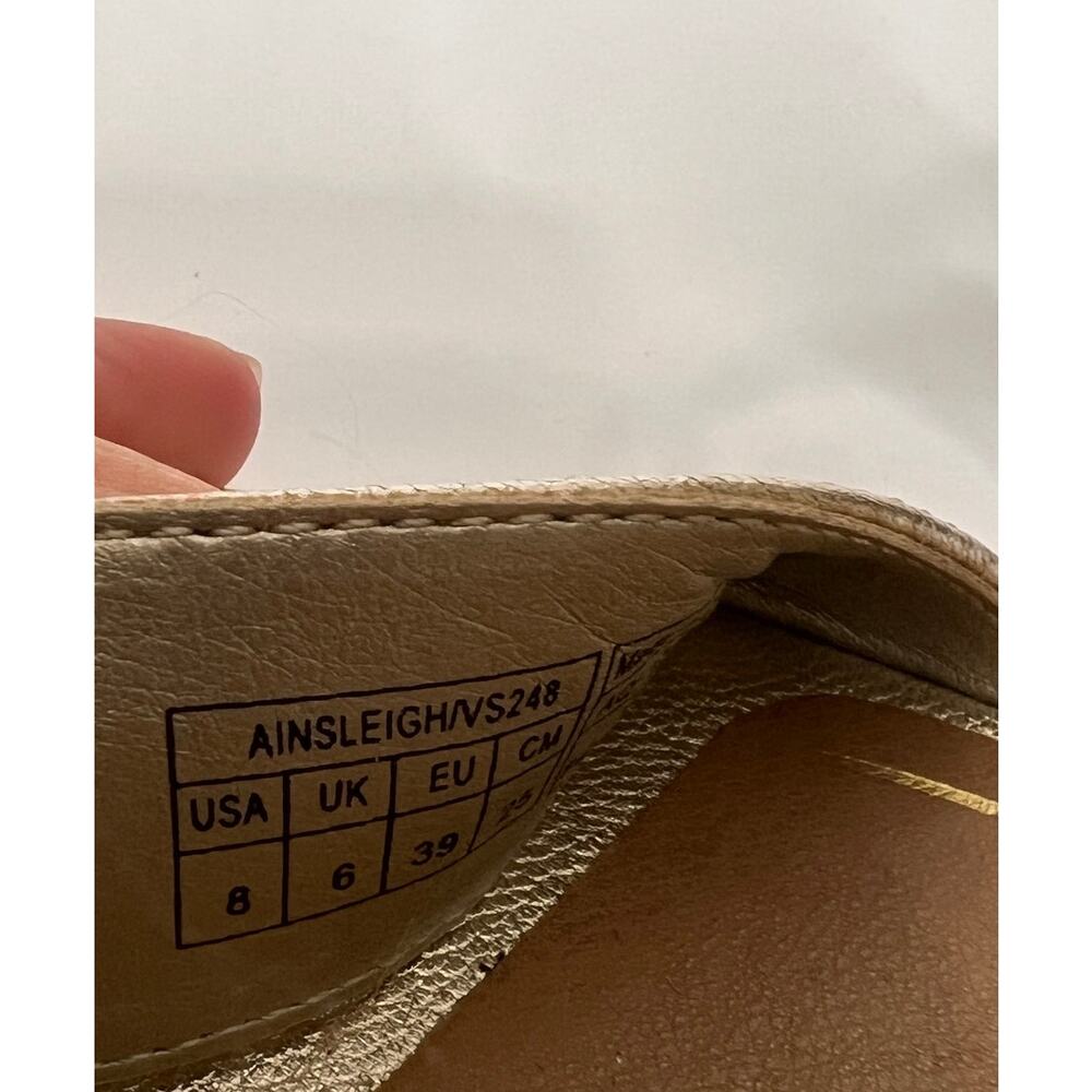 Vionic Ainsleigh Gold Metallic Espadrille Wedge Sandals Shoe Size 8 Comfort - Picture 7 of 10